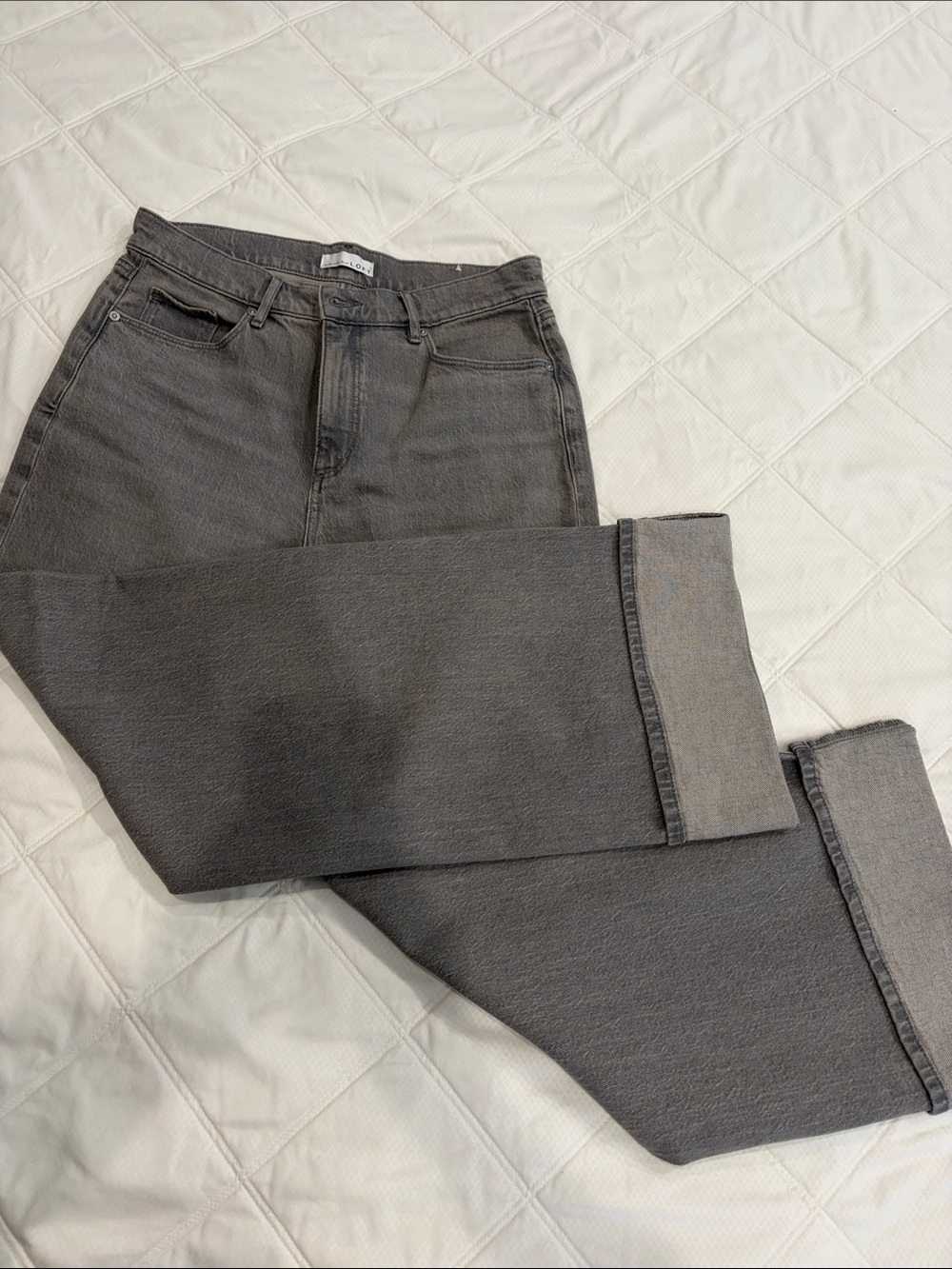 LOFT Light Gray Denim High-Rise Jeans
